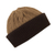 100% alpaca hat, 'Warm Braids in Tan' - Knit 100% Alpaca Hat in Tan and Mahogany from Peru (image 2g) thumbail