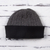 100% alpaca hat, 'Warm Braids in Smoke' - Knit 100% Alpaca Hat in Smoke and Black from Peru (image 2) thumbail