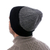 100% alpaca hat, 'Warm Braids in Smoke' - Knit 100% Alpaca Hat in Smoke and Black from Peru (image 2c) thumbail