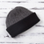100% alpaca hat, 'Warm Braids in Smoke' - Knit 100% Alpaca Hat in Smoke and Black from Peru (image 2d) thumbail