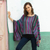 Striped kimono sleeve sweater, 'Butterfly Dance' - Knit Multicolor Striped Pullover Sweater from Peru (image 2b) thumbail