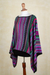 Striped kimono sleeve sweater, 'Butterfly Dance' - Knit Multicolor Striped Pullover Sweater from Peru (image 2g) thumbail