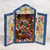 Wood retablo, 'Heart Shop' - Handcrafted Wood Retablo with Hearts from Peru thumbail