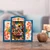 Wood retablo, 'Heart Shop' - Handcrafted Wood Retablo with Hearts from Peru