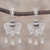 Sterling silver filigree chandelier earrings, 'Sparkling Half-Moons' - Sterling Silver Filigree Semicircle Chandelier Earrings (image 2) thumbail