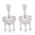 Sterling silver filigree chandelier earrings, 'Sparkling Half-Moons' - Sterling Silver Filigree Semicircle Chandelier Earrings thumbail