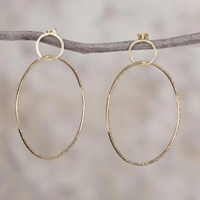 Gold plated sterling silver dangle earrings, Perfect Imperfection