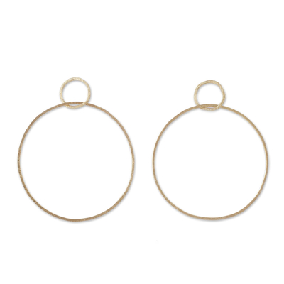 Gold plated sterling silver dangle earrings, 'Perfect Imperfection' - Gold Plated Sterling Silver Dangle Earrings from Peru
