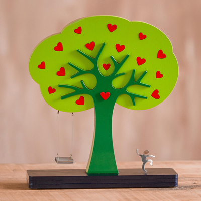 Wood sculpture, 'Loving Tree' - Handcrafted Wood Tree Sculpture from Peru