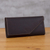 Leather wallet, 'Chocolate Style' - Handcrafted Leather Wallet in Solid Chocolate from Peru