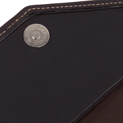 Leather wallet, 'Chocolate Style' - Handcrafted Leather Wallet in Solid Chocolate from Peru