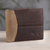 Leather wallet, 'Ancient Bird in Espresso' - Handcrafted Leather Wallet in Espresso and Tan from Peru thumbail