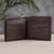 Leather wallet, 'Ancient Bird in Espresso' - Handcrafted Leather Wallet in Espresso and Tan from Peru (image 2b) thumbail