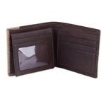 Leather wallet, 'Golden Brown History' - Handcrafted Leather Wallet in Espresso from Peru