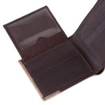 Leather wallet, 'Golden Brown History' - Handcrafted Leather Wallet in Espresso from Peru