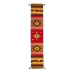 Wool blend table runner, 'Brilliant Sunset' - Artisan Crafted Wool Blend Geometric Table Runner from Peru