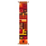 Wool blend table runner, 'Beauty in Asymmetry' - Handwoven Colorful Wool Blend Table Runner from Peru