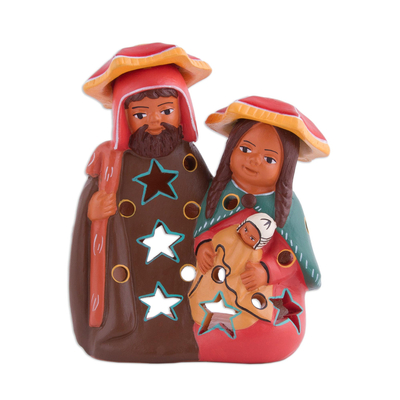 Painted Andean Ceramic Nativity Decorative Accent from Peru
