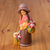 Keramikskulptur - Handbemalte Keramikskulptur einer Andenfrau aus Peru