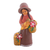 Keramikskulptur - Handbemalte Keramikskulptur einer Andenfrau aus Peru