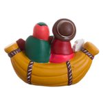 Ceramic nativity scene, 'Canoe Voyage' - Cultural Ceramic Nativity Scene on a Canoe from Peru