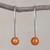 Agate drop earrings, 'Spheres of Splendor' - Orange Agate and Sterling Silver Drop Earrings from Peru thumbail