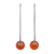 Agate drop earrings, 'Spheres of Splendor' - Orange Agate and Sterling Silver Drop Earrings from Peru (image 2a) thumbail