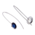 Agate drop earrings, 'Wondrous Galaxy in Blue' - Blue Agate and Sterling Silver Drop Earrings from Peru (image 2d) thumbail