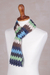 Alpaca blend scarf, 'Highlands' - Heathered Zigzag Striped Alpaca Blend Wrap Scarf from Peru (image 2e) thumbail