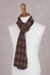 Men's alpaca blend scarf, 'Diamond Brown' - Men's Knit Alpaca Blend Scarf with Brown Diamond Patterns (image 2e) thumbail