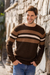 Men's 100% alpaca sweater, 'Mountain Sands' - 100% Alpaca Pullover Sweater for Men in Shades of Brown thumbail