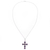 Amethyst pendant necklace, 'Faith Affirmation' - Handcrafted Six-Gemstone Amethyst and Silver Cross Necklace thumbail
