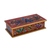 Reverse painted glass decorative box, 'Glorious Butterflies in Red' - Reverse Painted Glass Butterfly Decorative Box in Red thumbail