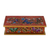 Reverse painted glass decorative box, 'Glorious Butterflies in Red' - Reverse Painted Glass Butterfly Decorative Box in Red