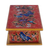 Reverse painted glass decorative box, 'Glorious Butterflies in Red' - Reverse Painted Glass Butterfly Decorative Box in Red (image 2f) thumbail