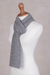 100% baby alpaca scarf, 'Solid Style in Smoke' - 100% Baby Alpaca Wrap Scarf in Solid Smoke Grey from Peru (image 2e) thumbail