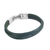 Leather wristband bracelet, 'Green Mirage' - Handcrafted Green Leather Wristband Bracelet from Peru
