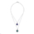 Chrysocolla and lapis lazuli pendant necklace, 'Stylish Twins' - Chrysocolla and Lapis Lazuli Pendant Necklace from Peru (image 2c) thumbail