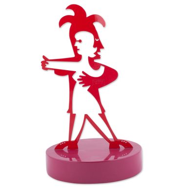 Aluminum sculpture, 'Harlequin Waltz' - Handcrafted Poppy Aluminum Harlequin Sculpture from Peru