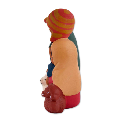 Escultura de natividad de cerámica. - Escultura de Natividad Andina de Cerámica Pintada a Mano de Perú
