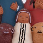 Ceramic nativity scene, 'Andean Home' - Hand-Painted Cultural Ceramic Nativity Scene from the Andes
