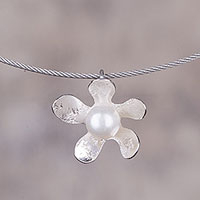 Featured review for Cultured pearl pendant necklace, Flower Glow
