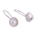 Cultured pearl drop earrings, 'Circle Glow' - Circular Cultured Pearl and Silver Drop Earrings from Peru
