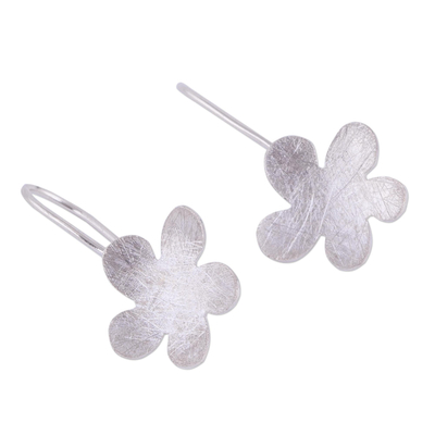 Sterling silver drop earrings, 'Little Clouds' - Abstract Sterling Silver Drop Earrings from Peru