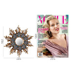 Wood and reverse painted glass wall mirror, 'Cuzco Snowflake' - Colonial Style Reverse Painted Glass Wall Mirror