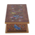 Reverse painted glass decorative box, 'Butterfly Jubilee in Sepia' - Reverse Painted Glass Butterfly Decorative Box in Sepia (image 2e) thumbail