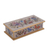 Reverse painted glass decorative box, 'Antique Butterfly Jubilee' - Reverse Painted Glass Butterfly Decorative Box in Off White thumbail