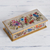 Reverse painted glass decorative box, 'Butterfly Jubilee in Bone' - Reverse Painted Glass Butterfly Decorative Box in Bone (image 2c) thumbail
