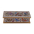 Reverse painted glass decorative box, 'Antique Butterfly Jubilee' - Reverse Painted Glass Butterfly Decorative Box in Off White (image 2d) thumbail
