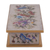 Reverse painted glass decorative box, 'Butterfly Jubilee in Bone' - Reverse Painted Glass Butterfly Decorative Box in Bone (image 2e) thumbail
